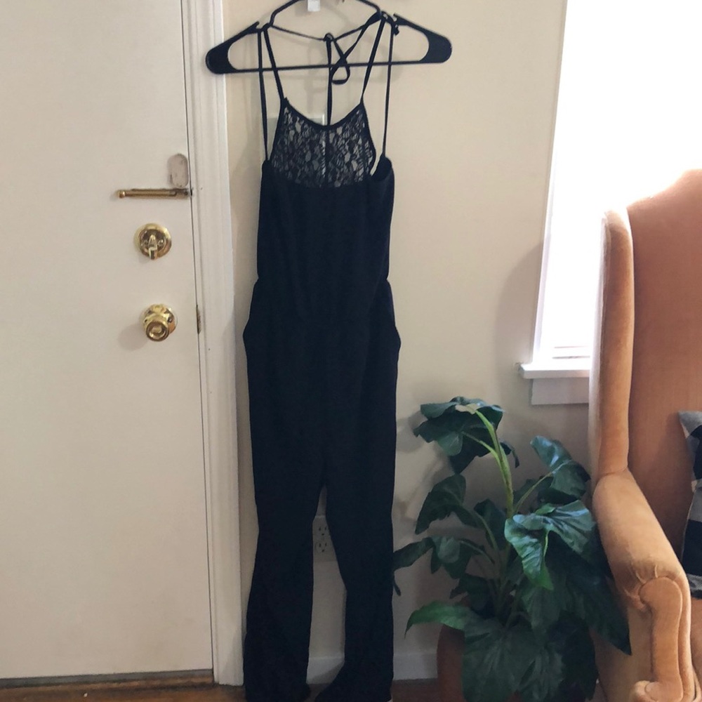 Black lace jumpsuit size medium